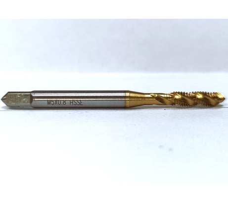 Машинный метчик Мегаинструмент винтовой M3 HSSE-TiN