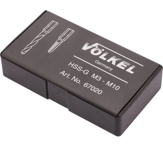 Набор метчиков для шуруповерта VOLKEL M3-M10 HSS-G (+ сверла) 13пр V67020