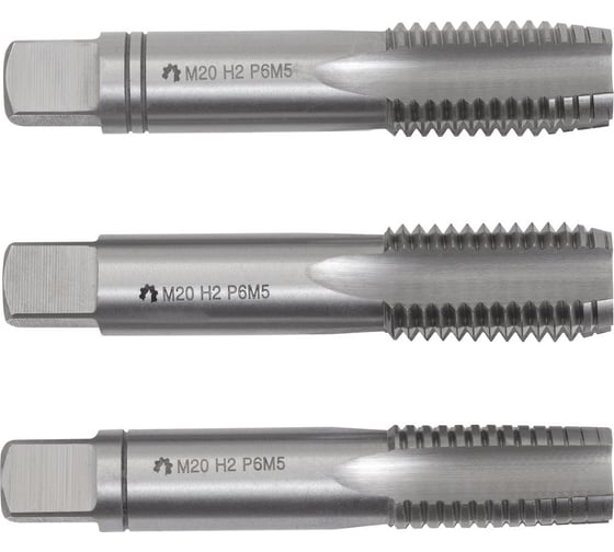 Метчик WOLFSTAR м/р М20x2,5 Р6М5 к-т 3шт. DIN352 ta00738