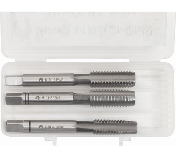 Метчик WOLFSTAR м/р М10x1,5 Р6М5 к-т 3шт. DIN352 ta00734 1