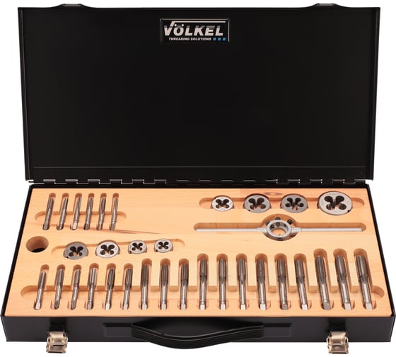 Набор метчиков и плашек VOLKEL M5-M12 HSS-G 40пр V48004