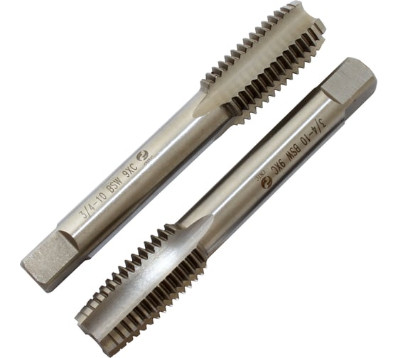 Метчик CNIC 3/4" BSW 55гр 9ХС дюймовый, ручной, комплект из 2-х шт. 10 ниток/дюйм 45926