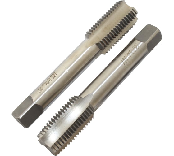 Метчик CNIC 7/8" BSF 55гр 9ХС дюймовый, ручной, комплект из 2-х шт. 11 ниток/дюйм 45937