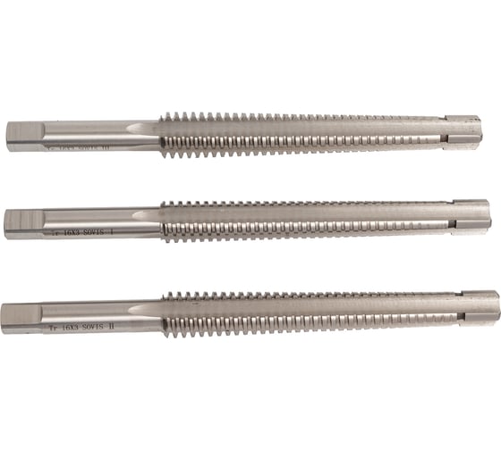 Трапецеидальный метчик SOVIS м/р левый компл. из 3-х шт Tr 16x3 LH H7 L=170 l=100 мм Р6М5 26644 1