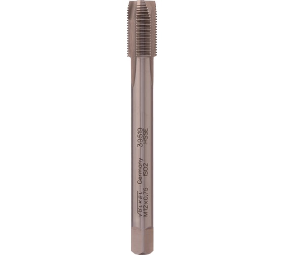 Метчик машинный VOLKEL М 12, шаг 0.75мм, DIN374 HSSE 39519 V39519