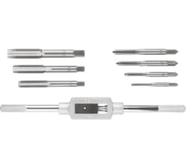 Метчики FIT Профи легированная сталь, М3-М12, 7 шт. +  универсальный метчикодержатель, блистер 70802