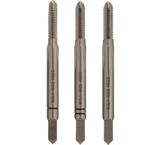 Метчик левый VOLKEL М 3 шаг 0.5мм комплект из 3-х шт. DIN352 HSS-G 27026 V27026