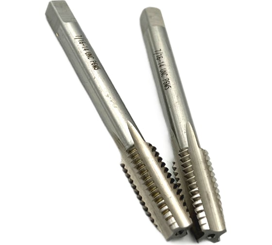 Дюймовый метчик TORNERI UNC 7/16" 14 нитей Р6М5 комплект из 2-х штук 035371