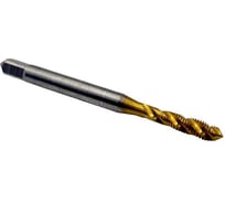 Машинно-ручной метчик TORNERI М 5х0.8 HSSE 6H DIN371 TiN с винтовой канавкой для глухих отверстий 036387