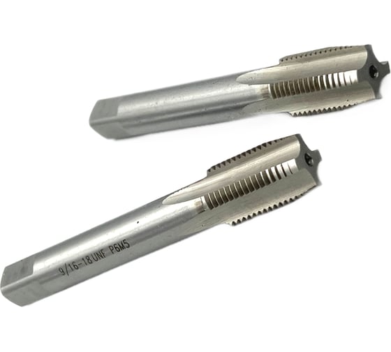 Дюймовый метчик TORNERI UNF 9/16" 18 нитей Р6М5 комплект из 2-х штук 035392