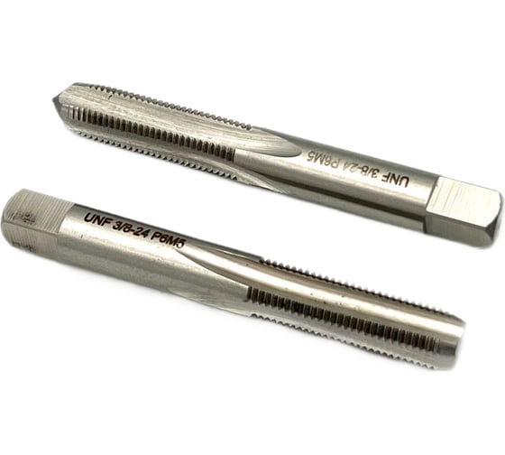 Дюймовый метчик TORNERI UNF 3/8" 24 нитей Р6М5 комплект из 2-х штук 035389