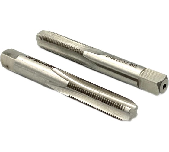 Дюймовый метчик TORNERI UNF 3/8" 24 нитей Р6М5 комплект из 2-х штук 035389