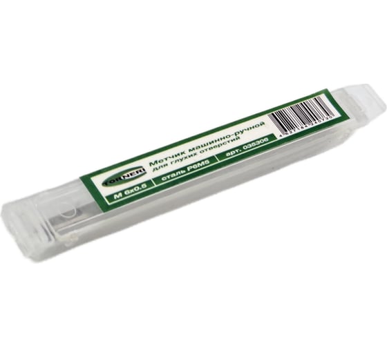 Машинно-ручной метчик TORNERI М 6х0.5 Р6М5 для глухих отверстий 035306
