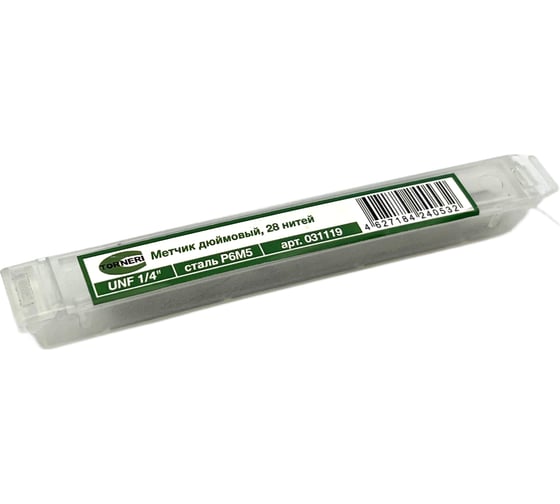 Дюймовый метчик TORNERI UNF 1/4" 28 нитей Р6М5 031119