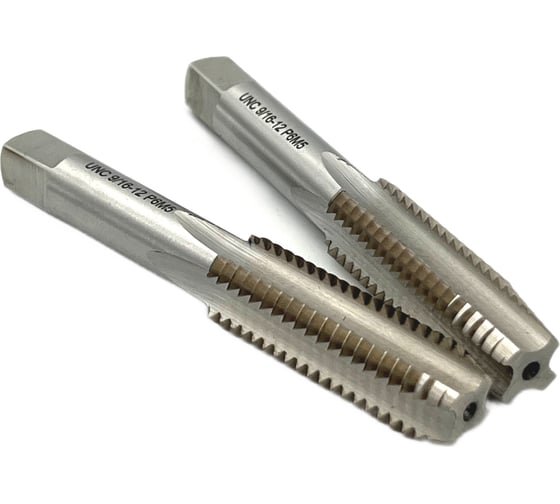 Дюймовый метчик TORNERI UNC 9/16" 12 нитей Р6М5 комплект из 2-х штук 035373
