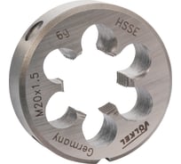 Плашка VOLKEL М20 шаг 1.5мм DINEN22568 HSSE 45x14мм V56484