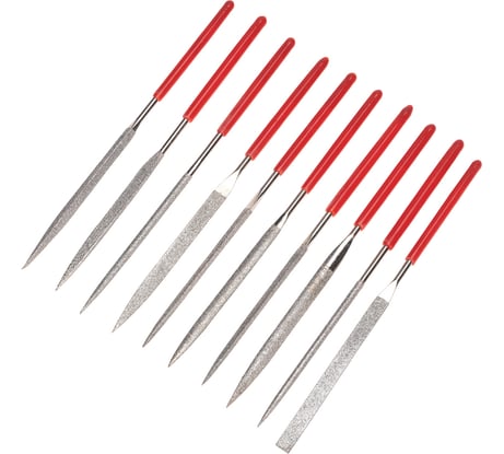 Набор надфилей Kranz алмазных 140x70x3мм, 10 шт. KR-12-4115