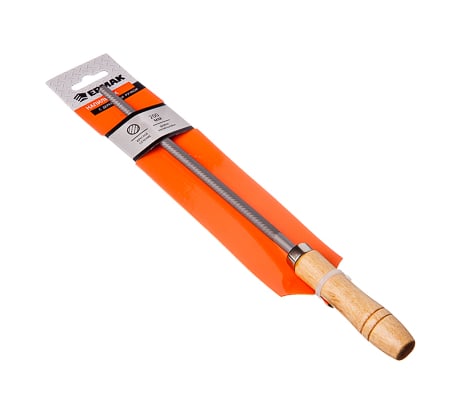 Напильник с деревянной ручкой ЕРМАК круглый 200мм, №2 645-013