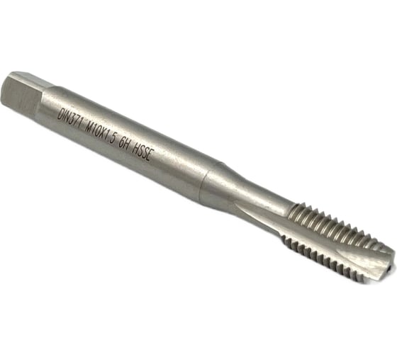 Метчик TORNERI М10х1.5 HSSE 6H DIN371 TiN для сквозных отверстий 036412 1