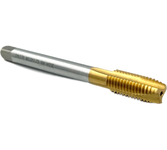 Метчик TORNERI М12х1.75 HSSE 6H DIN376 TiN для сквозных отверстий 036413