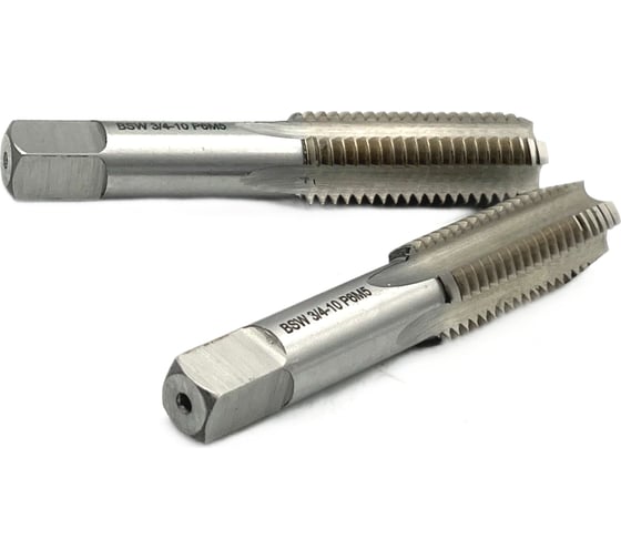Метчик TORNERI BSW 3/4" 10Н 55 гр. резьба Витворта из 2-х штук Р6М5 035401 1
