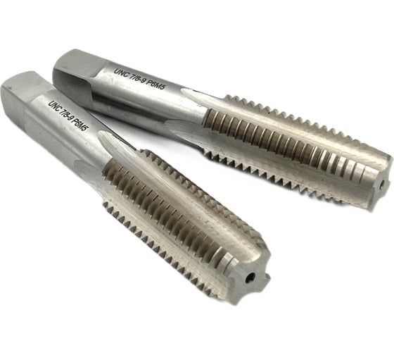 Метчик TORNERI UNC 7/8" 9 нитей Р6М5 комплект из 2-х штук 035376