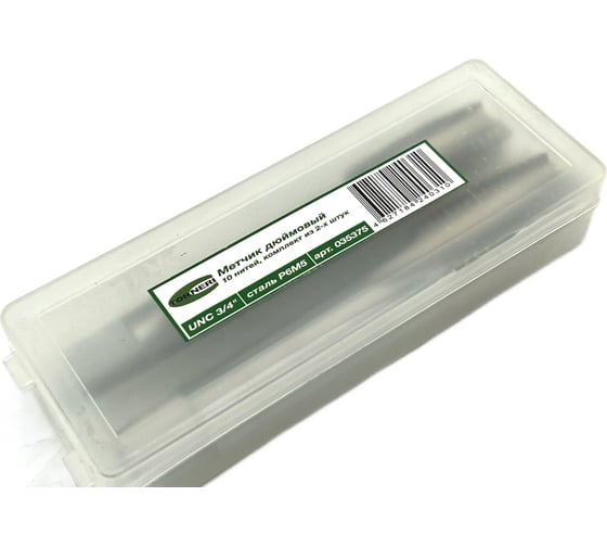 Метчик TORNERI UNC 3/4" 10 нитей Р6М5 комплект из 2-х штук 035375