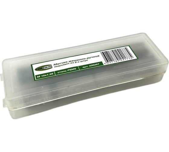 Метчик TORNERI М15х1.25 комплект из 2-х штук Р6М5 035267