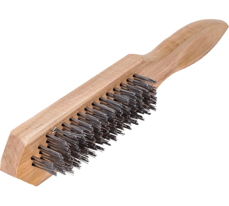 Металлическая щетка Политех 6-рядная, деревянный корпус, 2120006