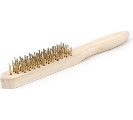 Ручная кордщетка ZOLDER 5-рядная, нержавеющая омедненная проволока, деревянная ручка A1183105 ЭК000135254