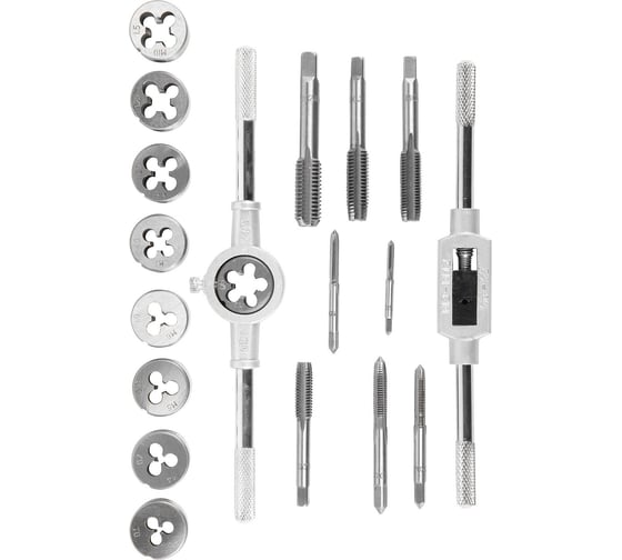 Набор метчиков и плашек AV Steel 20 предметов, М3-М12 AV-921208