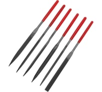 Набор надфилей Kranz 160x4 мм, 6 шт., обрезиненные рукоятки KR-12-4102