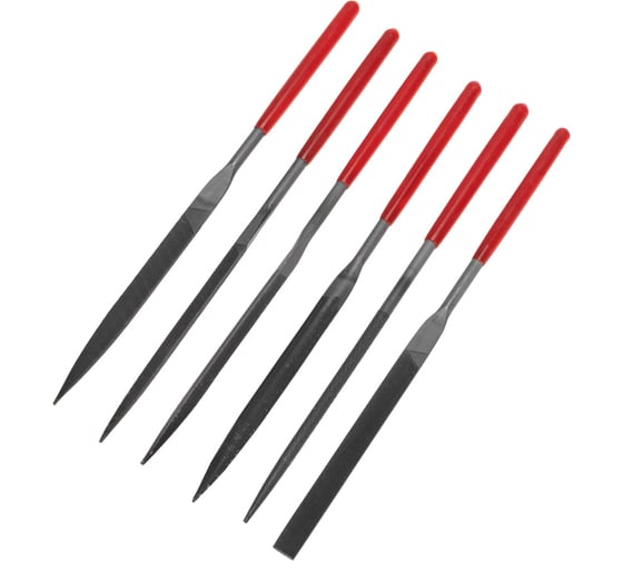 Набор надфилей Kranz 160x4 мм, 6 шт., обрезиненные рукоятки KR-12-4102 1