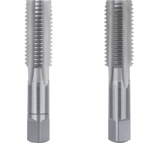 Метчик H-Tools М20, шаг 2.5мм, комплект из 2-х шт, DIN352 HSS-G 230200TXHT-2 1