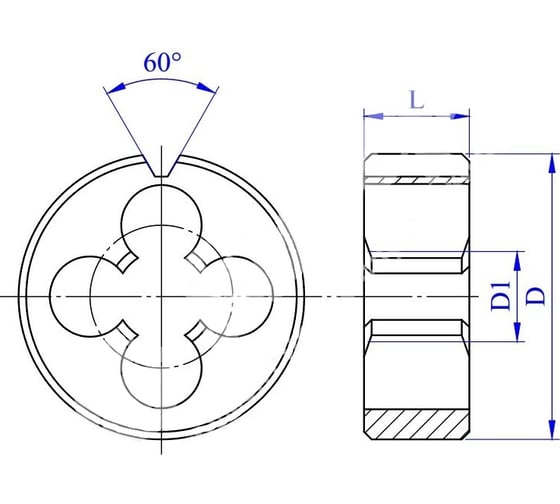Трубная плашка WOLFSTAR G 1/8 ГОСТ 9740-71 9ХС dt00018