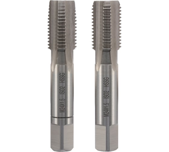 Метчик VOLKEL М24, шаг 1.5мм, комплект из 2-х шт, DIN2181 HSS-G V26504