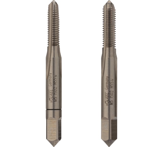 Метчик VOLKEL М5 шаг 0.5мм комплект из 2-х шт. DIN2181 HSS-G V26314 1
