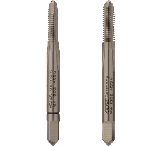 Метчик VOLKEL М4 шаг 0.5мм комплект из 2-х шт. DIN2181 HSS-G V26312 1