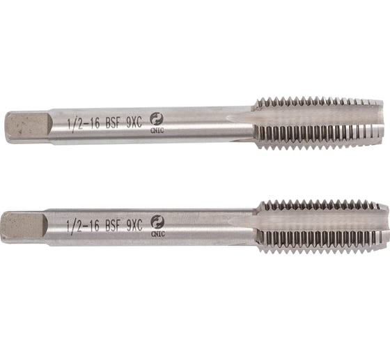 Метчик CNIC 1/2" BSF 55гр 9ХС дюймовый, ручной, к-т из 2-х шт. 16 ниток/дюйм 45920