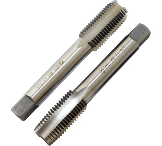 Метчик CNIC 3/4" BSF 55гр 9ХС дюймовый, ручной, к-т из 2-х шт. 12 ниток/дюйм 45927