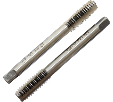 Метчик CNIC 3/8" BSW 55гр 9ХС дюймовый, ручной, к-т из 2-х шт. 16 ниток/дюйм 45928