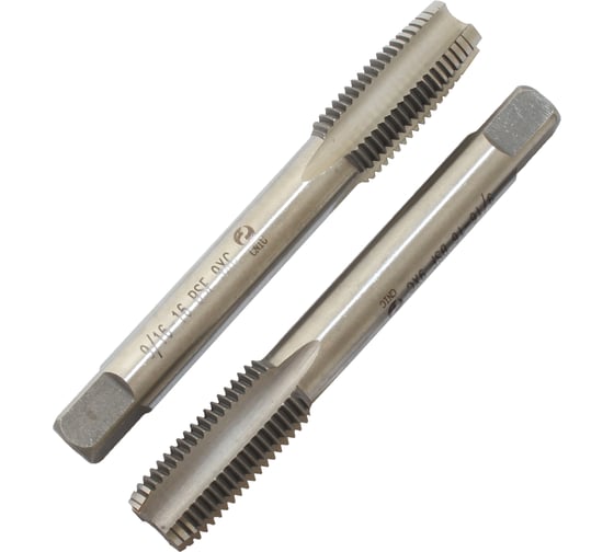 Метчик CNIC 9/16" BSF 55гр 9ХС дюймовый, ручной, к-т из 2-х шт. 16 ниток/дюйм 45939 1