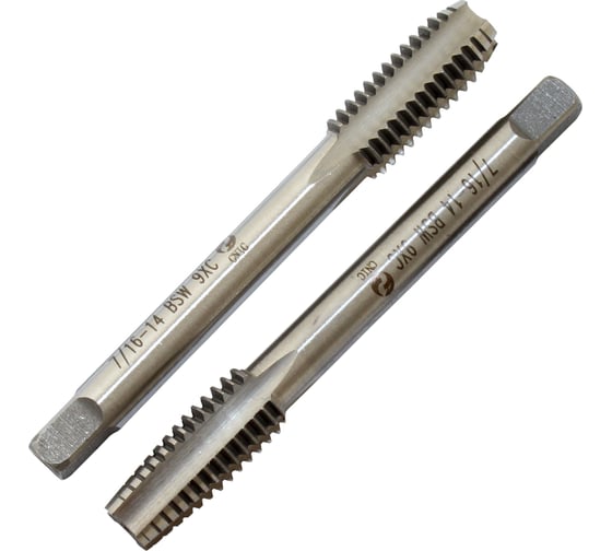 Метчик CNIC 7/16" BSW 55гр 9ХС дюймовый, ручной, к-т из 2-х шт. 14 ниток/дюйм 45934