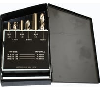 Набор резьбонарезной CNIC из 9 метчиков М2.5-М12 Р18 и 9 сверл d2.05-d10.2 Р18 в мет. коробке 74375