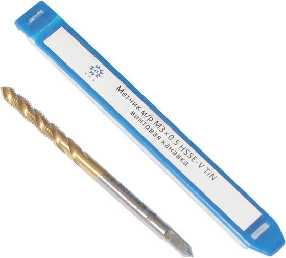 Метчик TLX М 3,0 0,5 м/р.HSSЕ-V GV3 винтовая канавка, покрытие TiN ISO 529 74569
