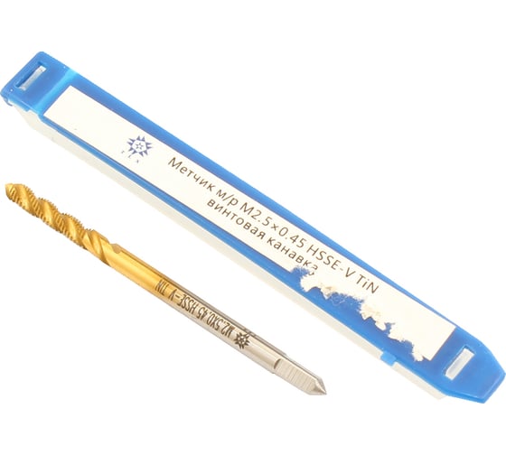 Метчик TLX М 2,5 0,45 м/р.HSSЕ-V GV3 винтовая канавка, покрытие TiN ISO 529 74568
