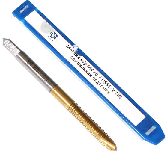 Метчик TLX М 4,0 0,7 м/р.HSSЕ-V GV3 спиральная подточка, покрытие TiN ISO 529 74579