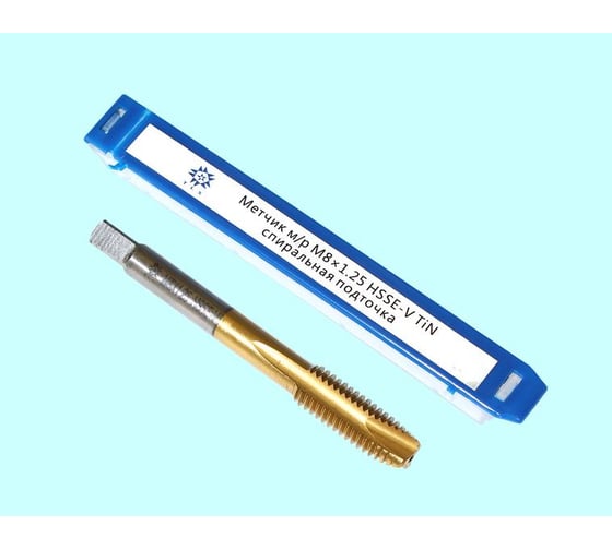 Метчик TLX М 8,0 1,25 м/р.HSSЕ-V GV3 спиральная подточка, покрытие TiN ISO 529 74582
