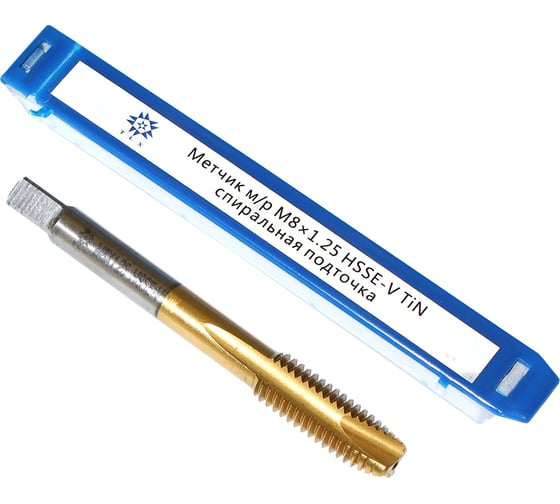 Метчик TLX М 8,0 1,25 м/р.HSSЕ-V GV3 спиральная подточка, покрытие TiN ISO 529 74582