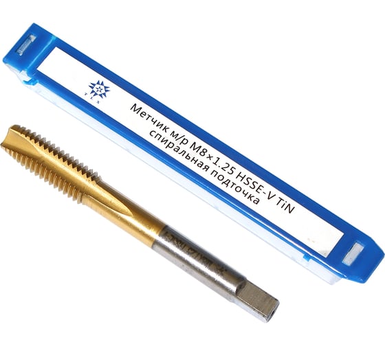 Метчик TLX М 8,0 1,25 м/р.HSSЕ-V GV3 спиральная подточка, покрытие TiN ISO 529 74582